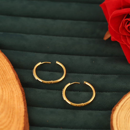 Trendy Hoop Earrings – Gold Plated, Anti-Tarnish, Waterproof, Everyday Minimalist Jewelry (GOLD)