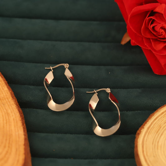 Trendy Hoop Earrings – Gold Plated, Anti-Tarnish, Waterproof, Everyday Minimalist Jewelry (GOLD)