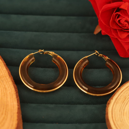 Trendy Hoop Earrings – Gold Plated, Anti-Tarnish, Waterproof, Everyday Minimalist Jewelry (GOLD)