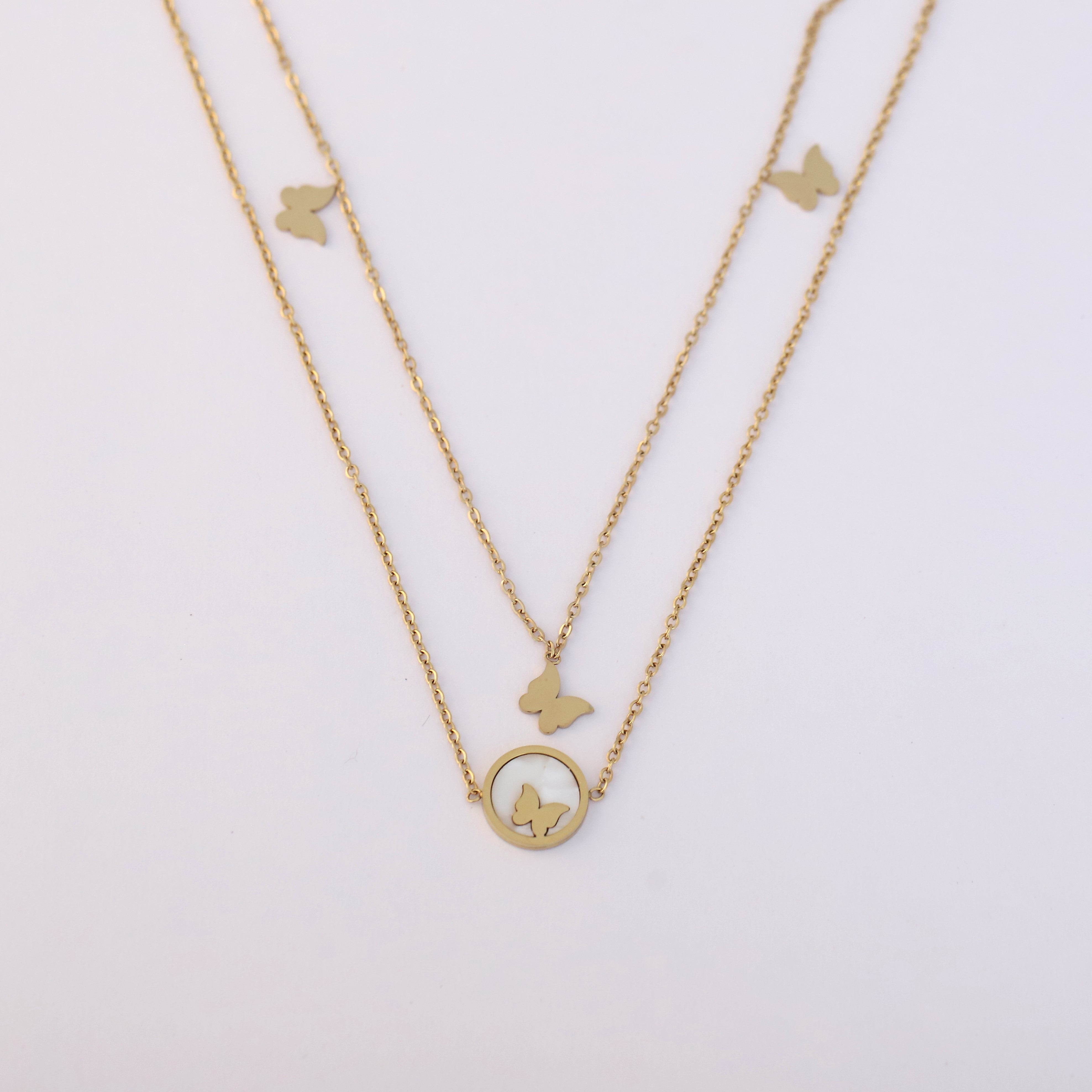 Charm Chain Gold Plated – Double Layer, Anti-Tarnish, Waterproof, Minimalist Style (GOLD)