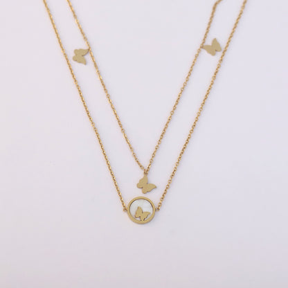 Charm Chain Gold Plated – Double Layer, Anti-Tarnish, Waterproof, Minimalist Style (GOLD)