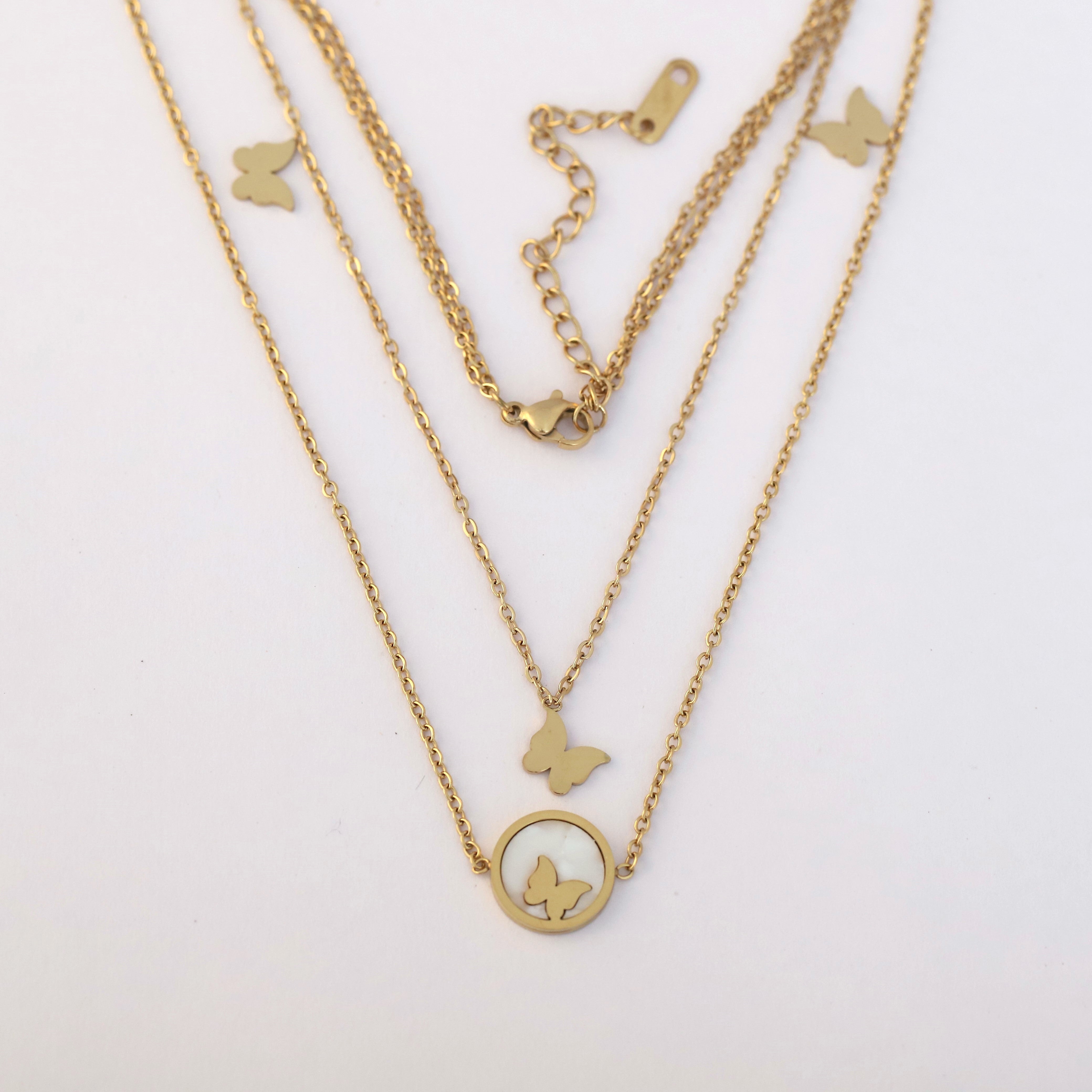 Charm Chain Gold Plated – Double Layer, Anti-Tarnish, Waterproof, Minimalist Style (GOLD)