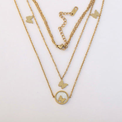 Charm Chain Gold Plated – Double Layer, Anti-Tarnish, Waterproof, Minimalist Style (GOLD)
