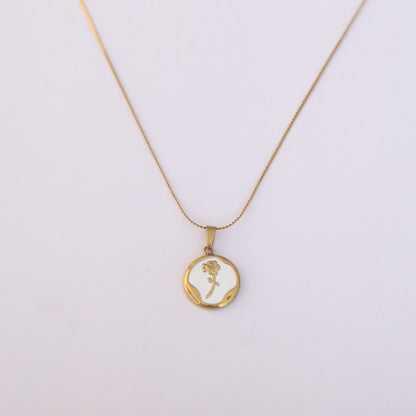 Rose Charm Chain Gold Plated – Single Layer, Anti-Tarnish, Waterproof, Minimalist Style (GOLD)