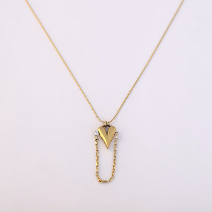 Heart Charm Chain Gold Plated – Single Layer, Anti-Tarnish, Waterproof, Minimalist Style (GOLD)