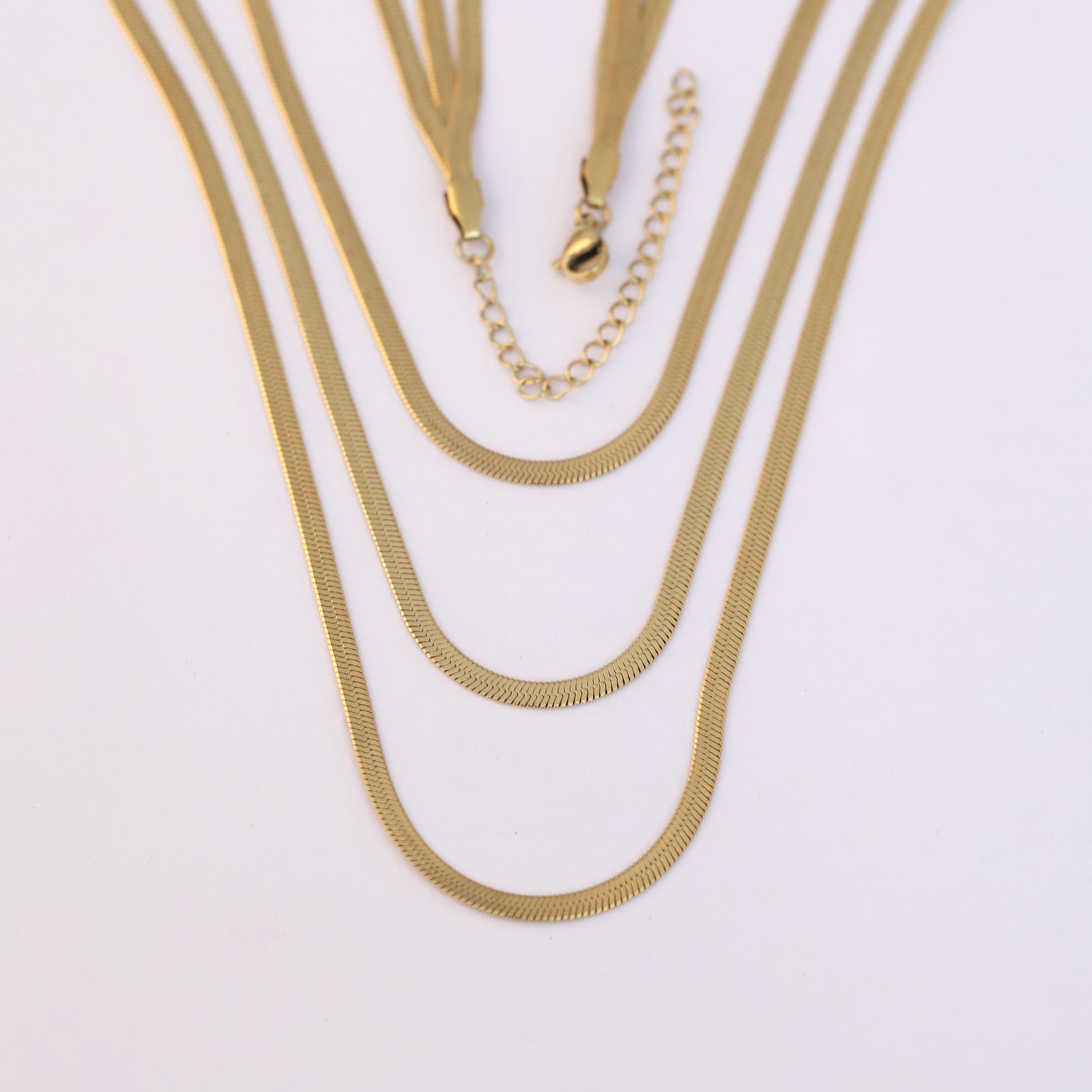 Snack Chain 3 Layer Gold Plated – 3 Layer, Anti-Tarnish, Waterproof, Minimalist Style (GOLD)