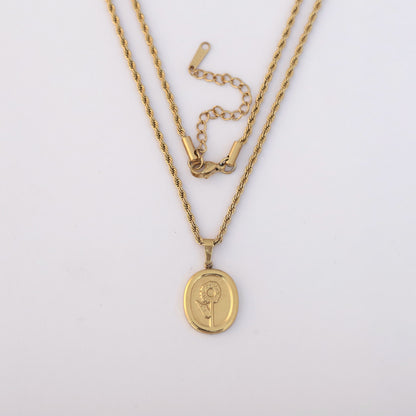Rose Charm Chain Gold Plated – Single Layer, Anti-Tarnish, Waterproof, Minimalist Style (GOLD)