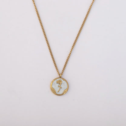 Rose Charm Chain Gold Plated – Single Layer, Anti-Tarnish, Waterproof, Minimalist Style (GOLD)