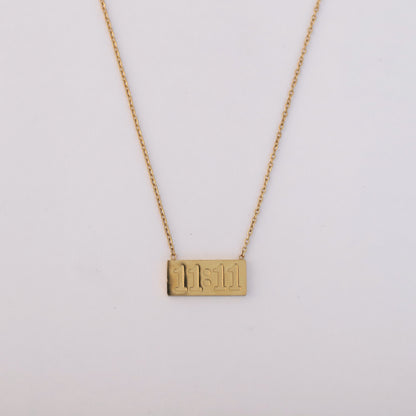11:11 Necklace Chain Gold Plated – Single Layer, Anti-Tarnish, Waterproof, Minimalist Style (GOLD)