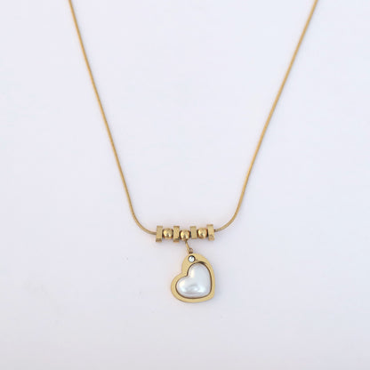 Heart Charm Chain Gold Plated – Single Layer, Anti-Tarnish, Waterproof, Minimalist Style (GOLD)