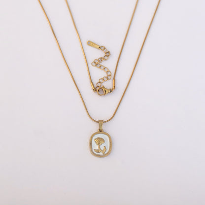Rose Charm Chain Gold Plated – Single Layer, Anti-Tarnish, Waterproof, Minimalist Style (GOLD)