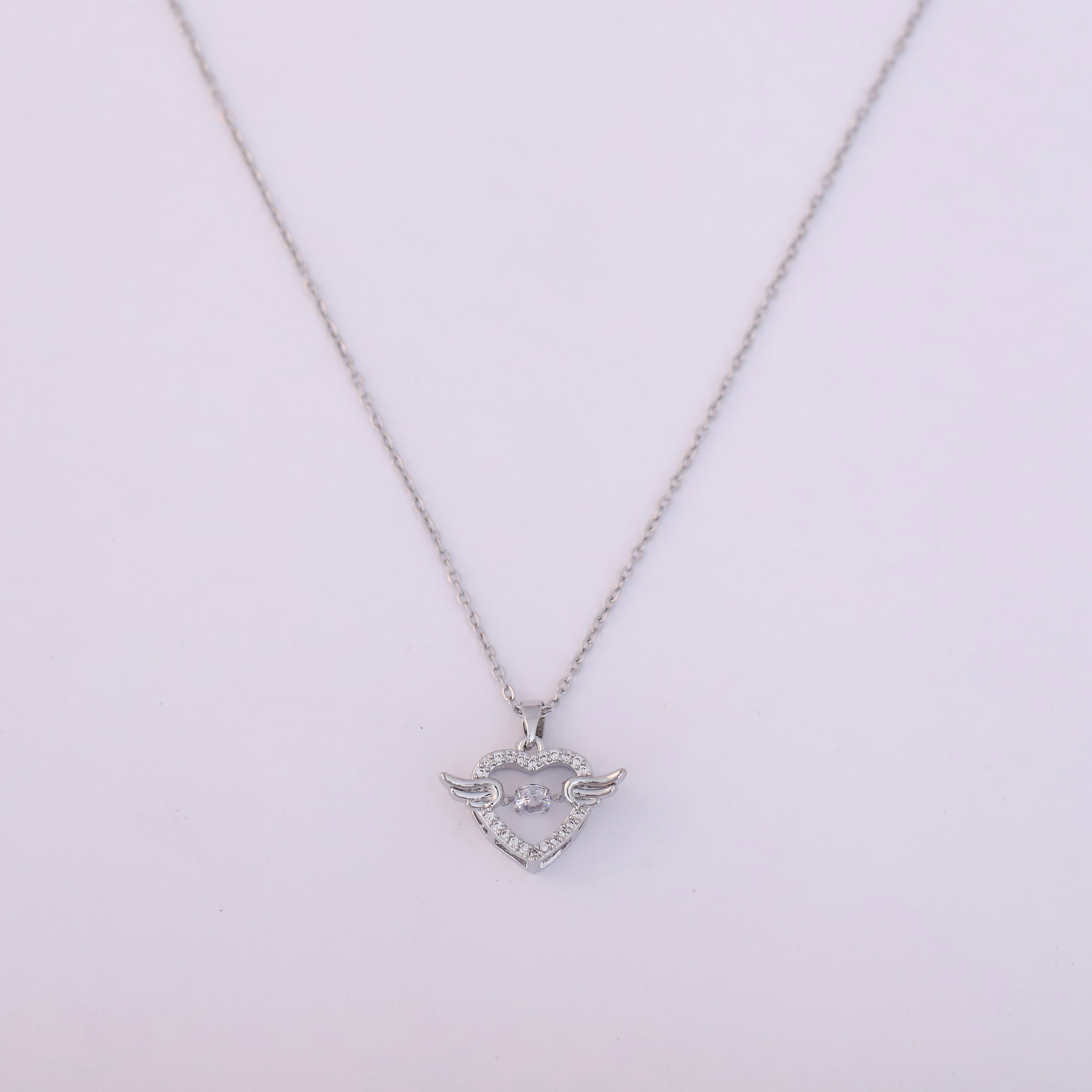 Heart Charm Chain Gold Plated – Single Layer, Anti-Tarnish, Waterproof, Minimalist Style (SILVER)