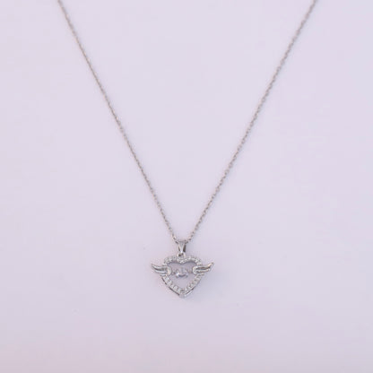 Heart Charm Chain Gold Plated – Single Layer, Anti-Tarnish, Waterproof, Minimalist Style (SILVER)