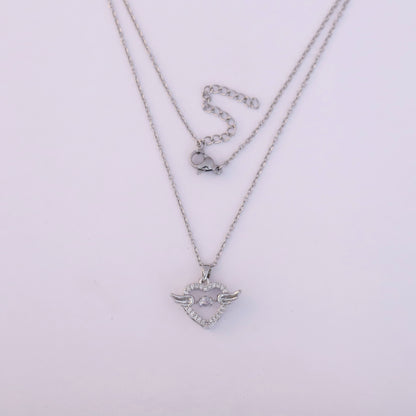 Heart Charm Chain Gold Plated – Single Layer, Anti-Tarnish, Waterproof, Minimalist Style (SILVER)