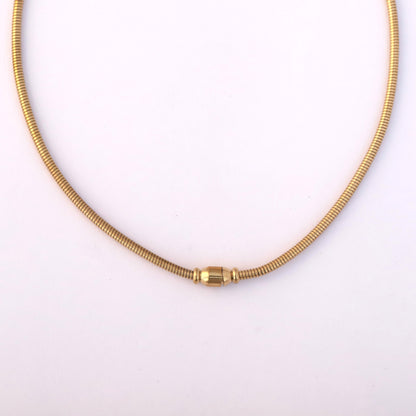Rose Round Necklace Gold Plated – Single Layer, Anti-Tarnish, Waterproof, Minimalist Style (GOLD)