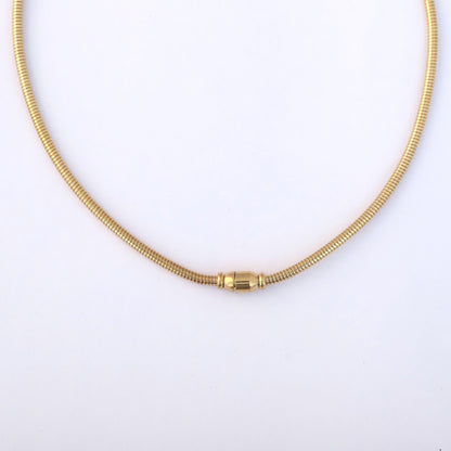 Heart Round Necklace Gold Plated – Single Layer, Anti-Tarnish, Waterproof, Minimalist Style (GOLD)
