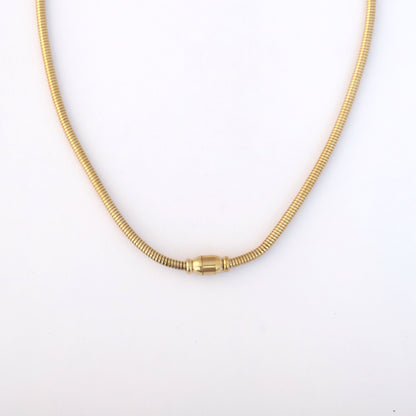 Heart Round Necklace Gold Plated – Single Layer, Anti-Tarnish, Waterproof, Minimalist Style (GOLD)