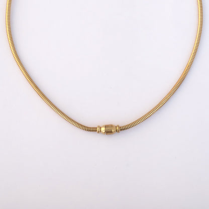 Heart Bow Round Necklace Gold Plated – Single Layer, Anti-Tarnish, Waterproof, Minimalist Style (GOLD)