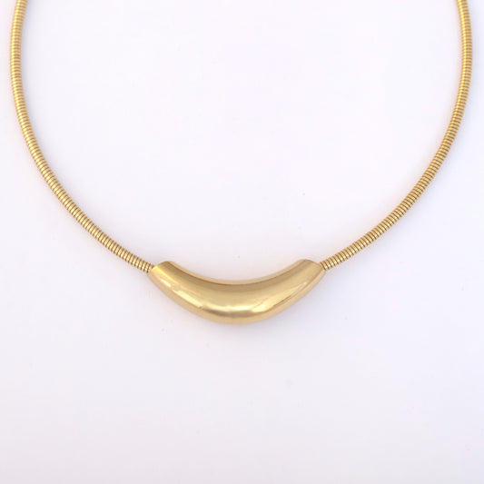 Round Necklace Gold Plated – Single Layer, Anti-Tarnish, Waterproof, Minimalist Style (GOLD)