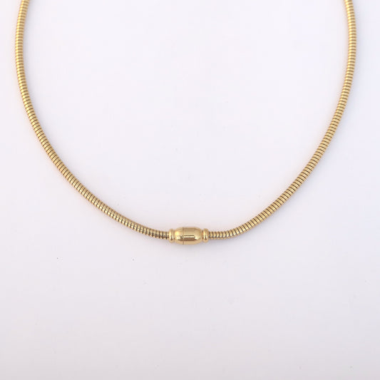 Round Heart Necklace Gold Plated – Single Layer, Anti-Tarnish, Waterproof, Minimalist Style (GOLD)