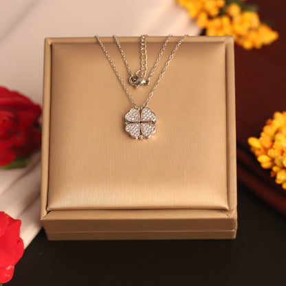 Flower Magnetic Chain Gold Plated – Single Layer, Anti-Tarnish, Waterproof, Minimalist Style (SILVER)