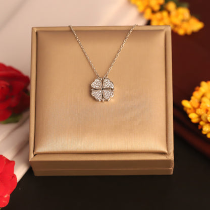 Flower Magnetic Chain Gold Plated – Single Layer, Anti-Tarnish, Waterproof, Minimalist Style (SILVER)