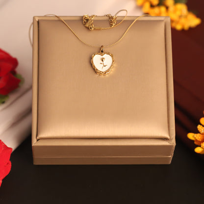 Rose Charm Chain Gold Plated – Single Layer, Anti-Tarnish, Waterproof, Minimalist Style (GOLD)