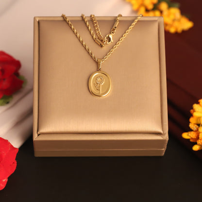 Rose Charm Chain Gold Plated – Single Layer, Anti-Tarnish, Waterproof, Minimalist Style (GOLD)