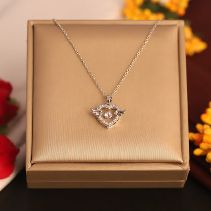 Heart Charm Chain Gold Plated – Single Layer, Anti-Tarnish, Waterproof, Minimalist Style (SILVER)