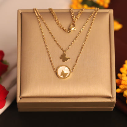 Charm Chain Gold Plated – Double Layer, Anti-Tarnish, Waterproof, Minimalist Style (GOLD)