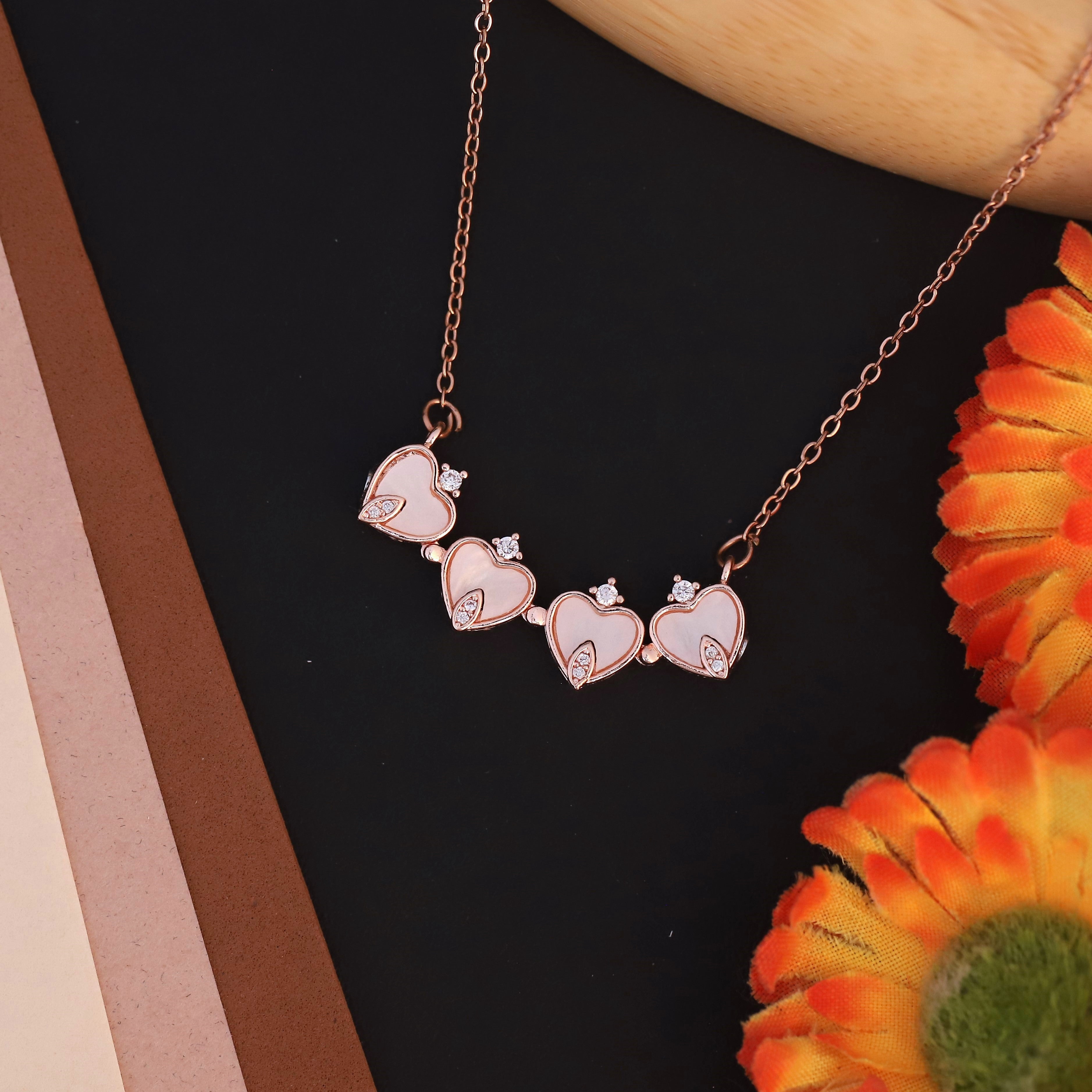 Flower Magnetic Chain Gold Plated – Single Layer, Anti-Tarnish, Waterproof, Minimalist Style (ROSE GOLD)
