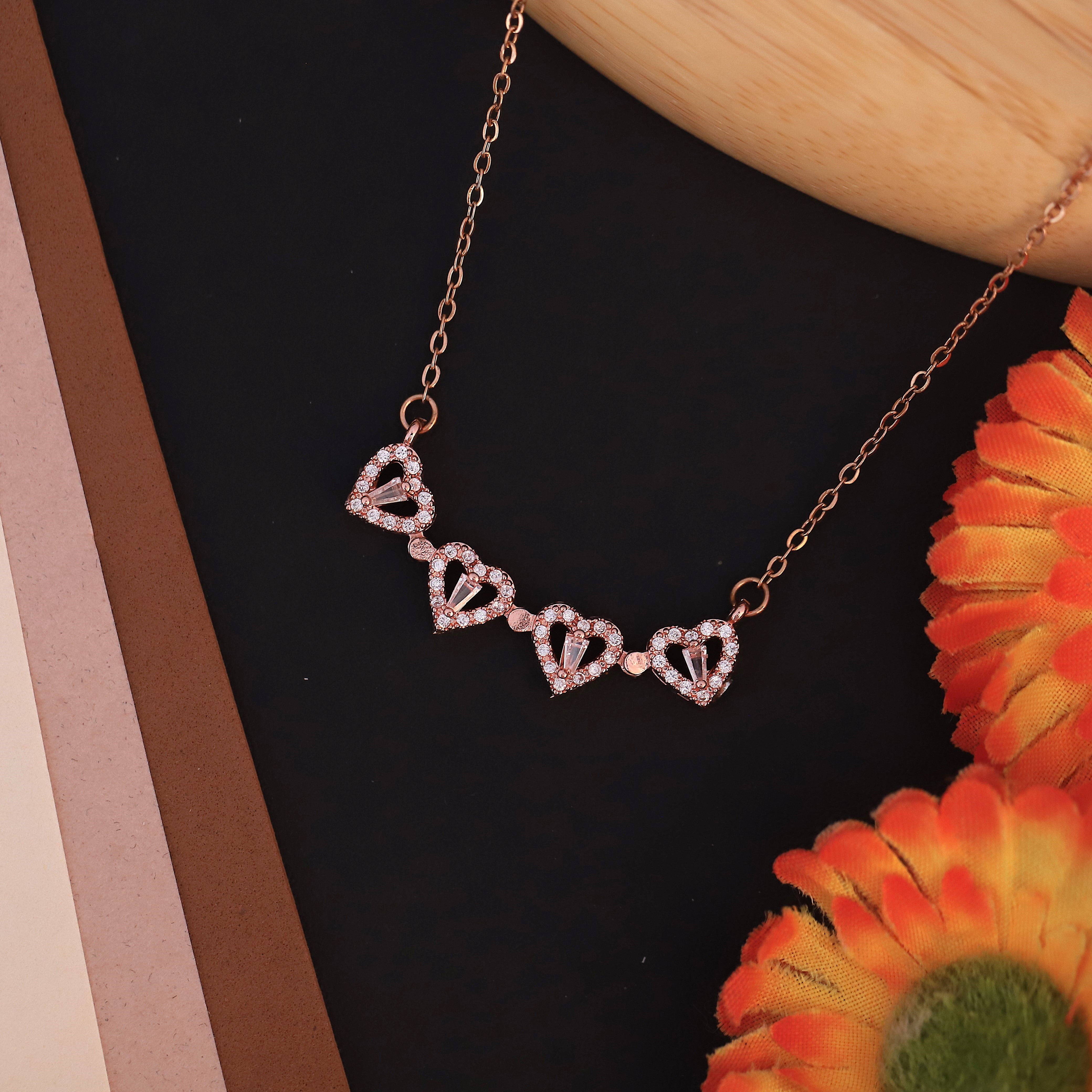 Flower Magnetic Chain Gold Plated – Single Layer, Anti-Tarnish, Waterproof, Minimalist Style (ROSE GOLD)