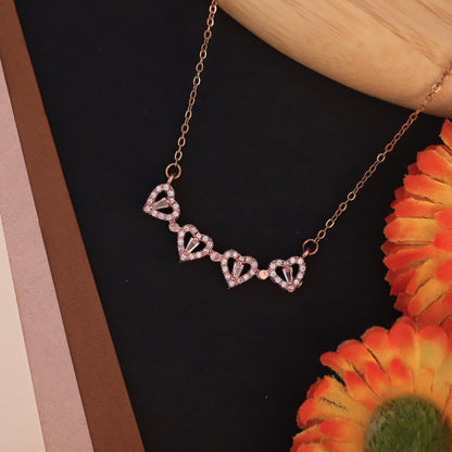 Flower Magnetic Chain Gold Plated – Single Layer, Anti-Tarnish, Waterproof, Minimalist Style (ROSE GOLD)