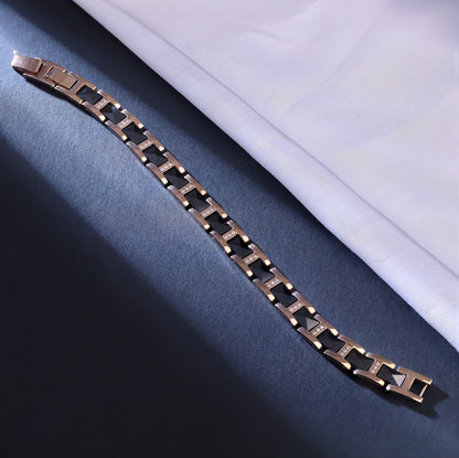 Men’s Rose Gold Stainless Steel Magnetic Therapy Bracelets