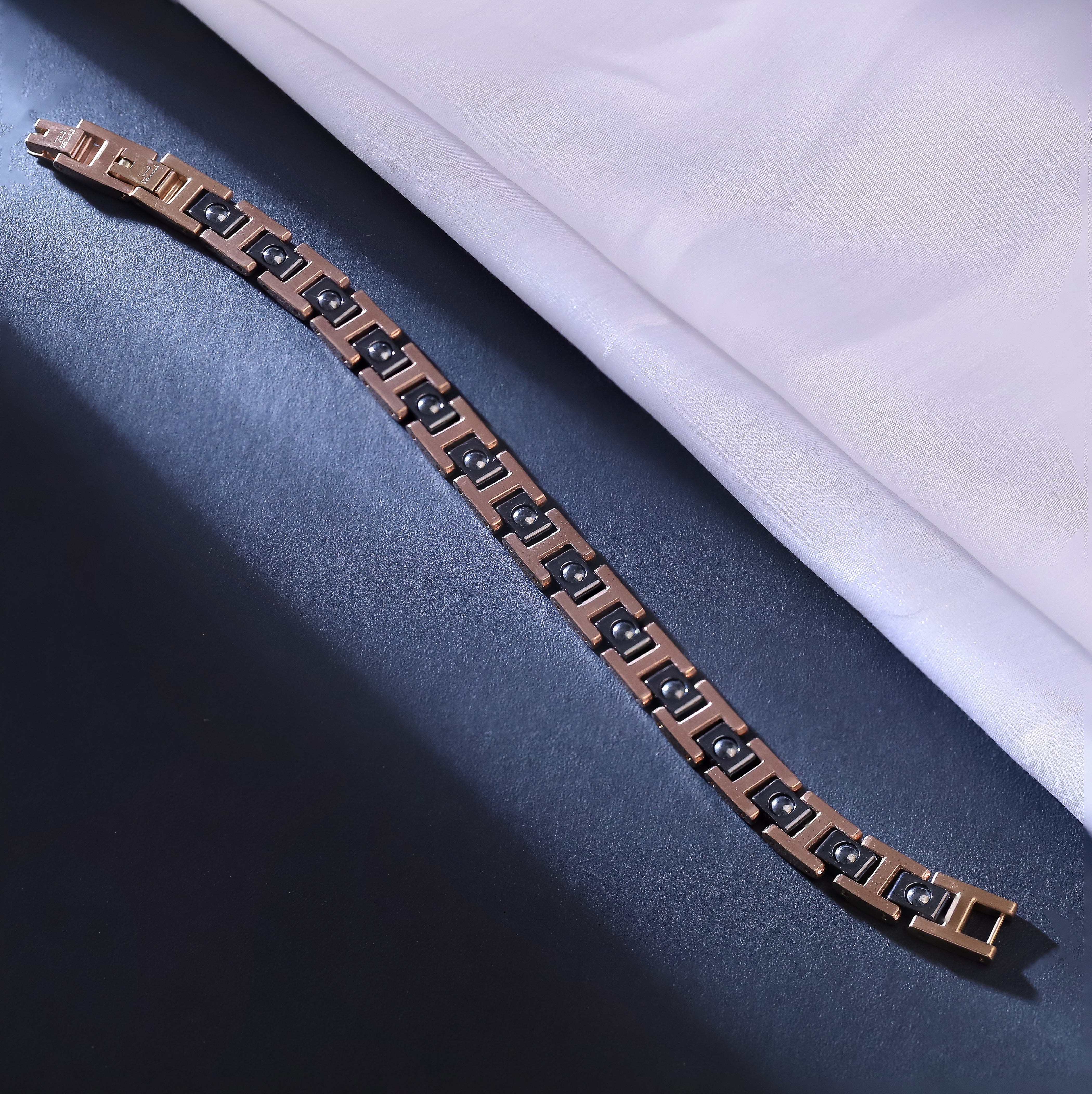 Men’s Rose Gold Stainless Steel Magnetic Therapy Bracelets