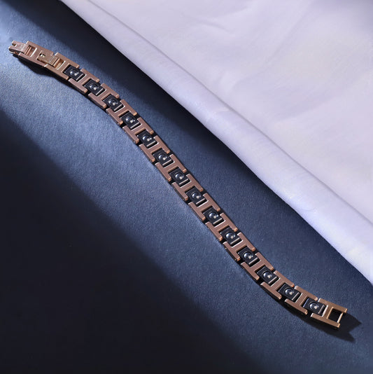 Men’s Rose Gold Stainless Steel Magnetic Therapy Bracelets