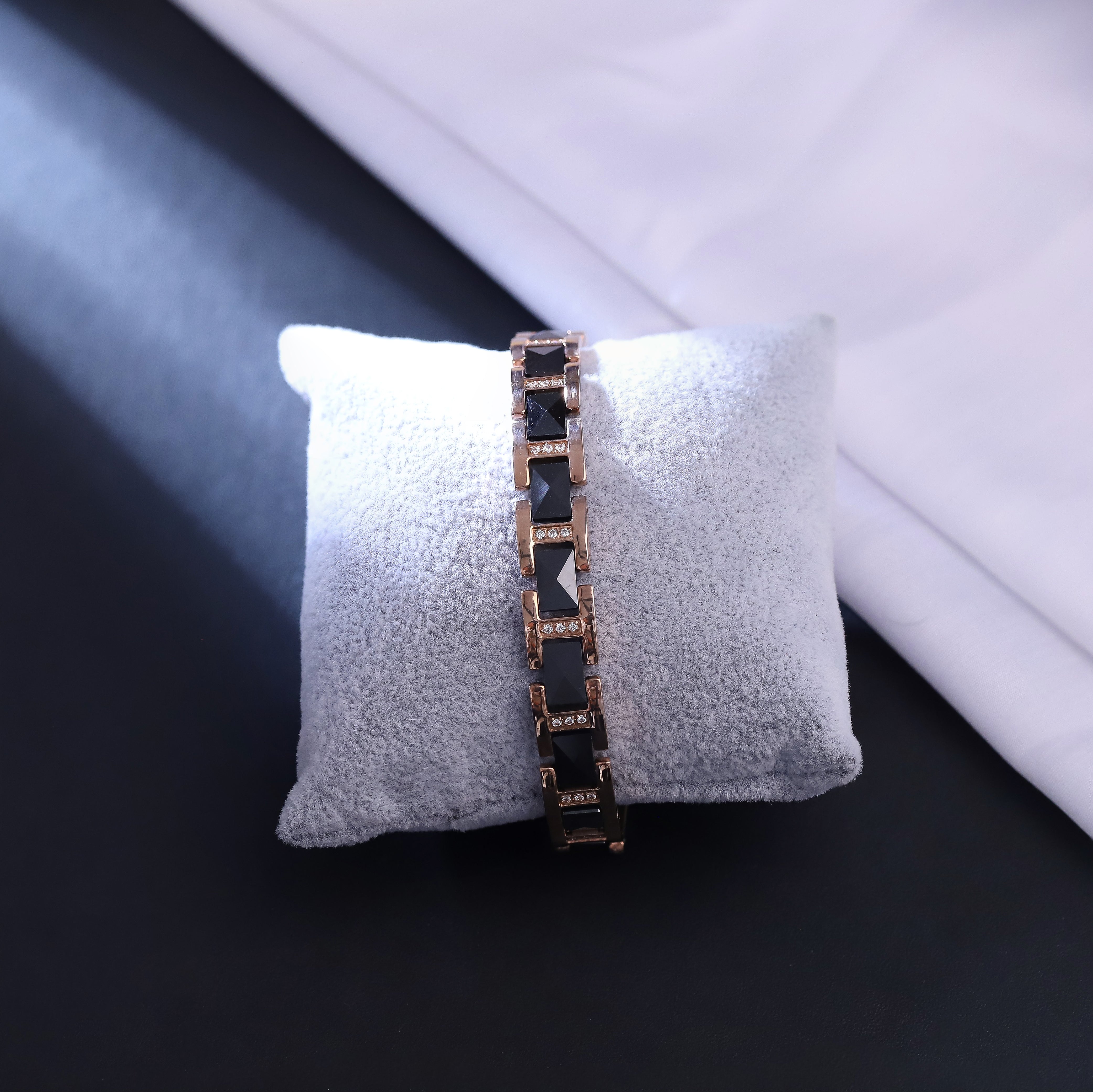 Men’s Rose Gold Stainless Steel Magnetic Therapy Bracelets