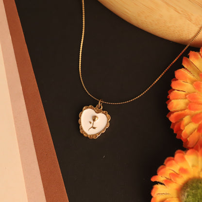 Rose Charm Chain Gold Plated – Single Layer, Anti-Tarnish, Waterproof, Minimalist Style (GOLD)