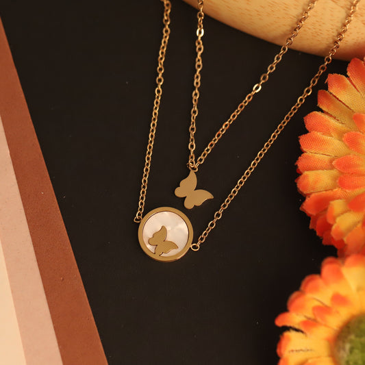 Charm Chain Gold Plated – Double Layer, Anti-Tarnish, Waterproof, Minimalist Style (GOLD)