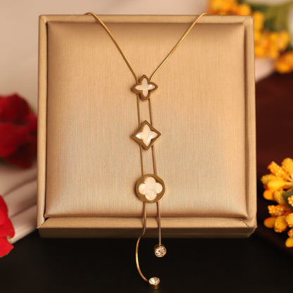 Flowers Charm Chain Gold Plated – Single Layer, Anti-Tarnish, Waterproof, Minimalist Style (GOLD)
