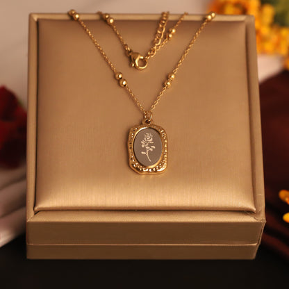 Rose Charm Chain Gold Plated – Single Layer, Anti-Tarnish, Waterproof, Minimalist Style (GOLD)