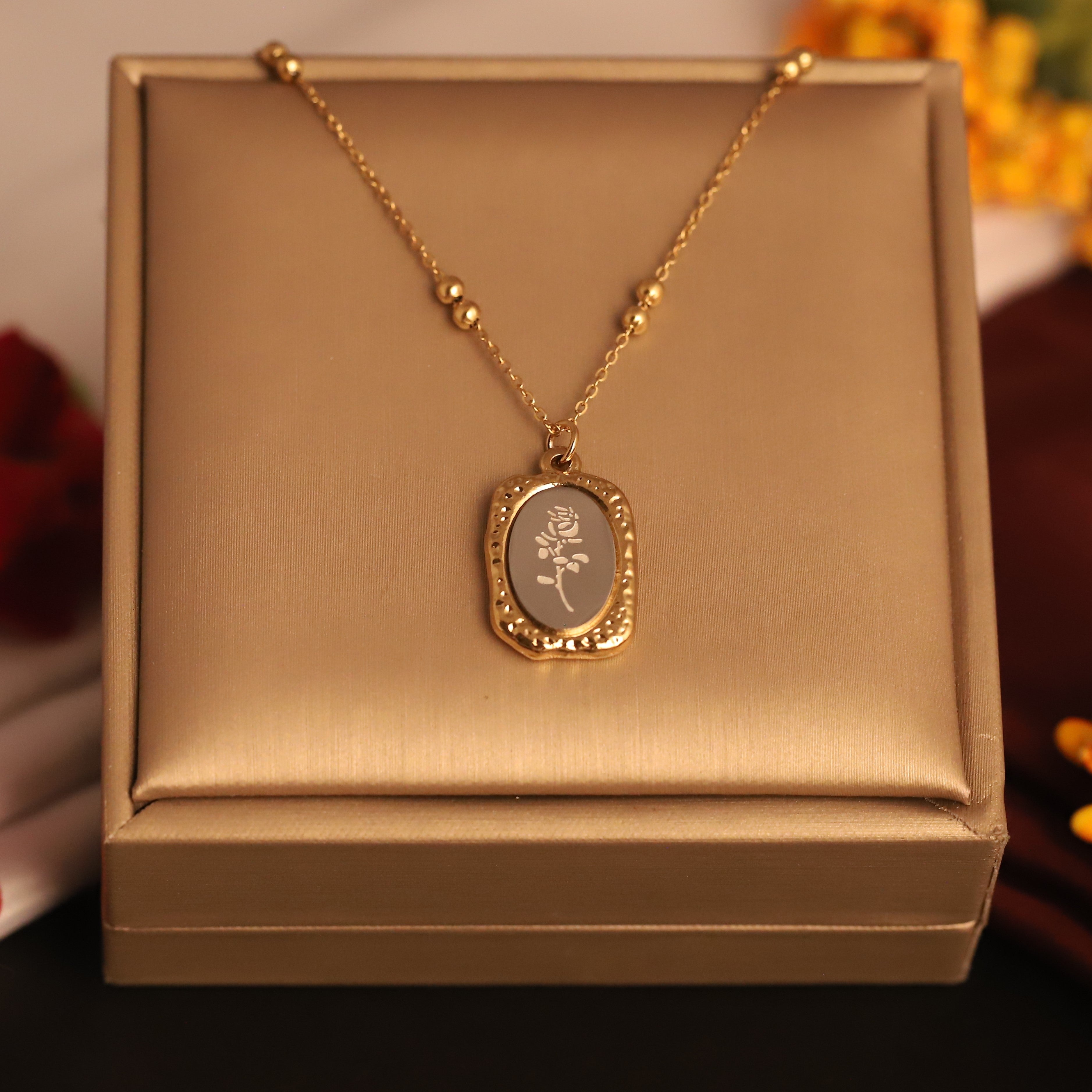 Rose Charm Chain Gold Plated – Single Layer, Anti-Tarnish, Waterproof, Minimalist Style (GOLD)