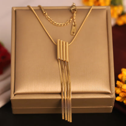 Square Charm Chain Gold Plated – Single Layer, Anti-Tarnish, Waterproof, Minimalist Style (GOLD)