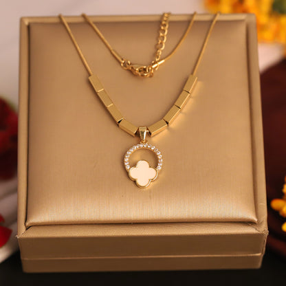 Flower Charm Chain Gold Plated – Single Layer, Anti-Tarnish, Waterproof, Minimalist Style (GOLD)