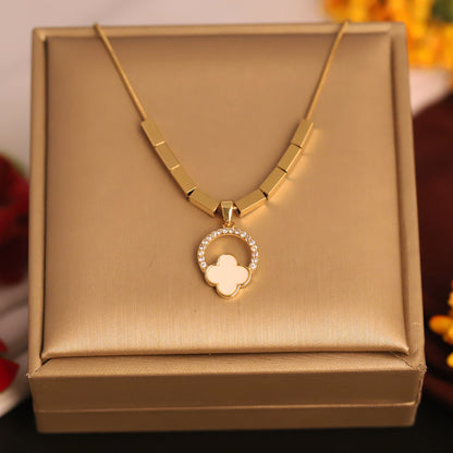 Flower Charm Chain Gold Plated – Single Layer, Anti-Tarnish, Waterproof, Minimalist Style (GOLD)