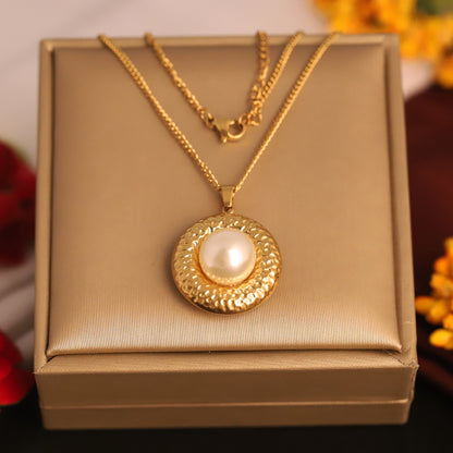 Pearl Charm Chain Gold Plated – Single Layer, Anti-Tarnish, Waterproof, Minimalist Style (GOLD)