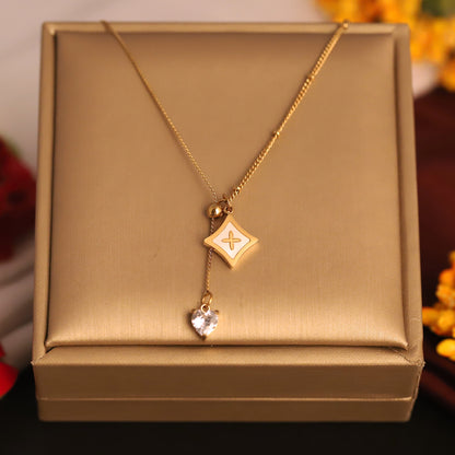 Flower Charm Black Chain Gold Plated – Single Layer, Anti-Tarnish, Waterproof, Minimalist Style (GOLD)