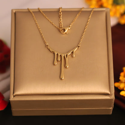Waterfalls Charms Chain Gold Plated – Single Layer, Anti-Tarnish, Waterproof, Minimalist Style (GOLD)