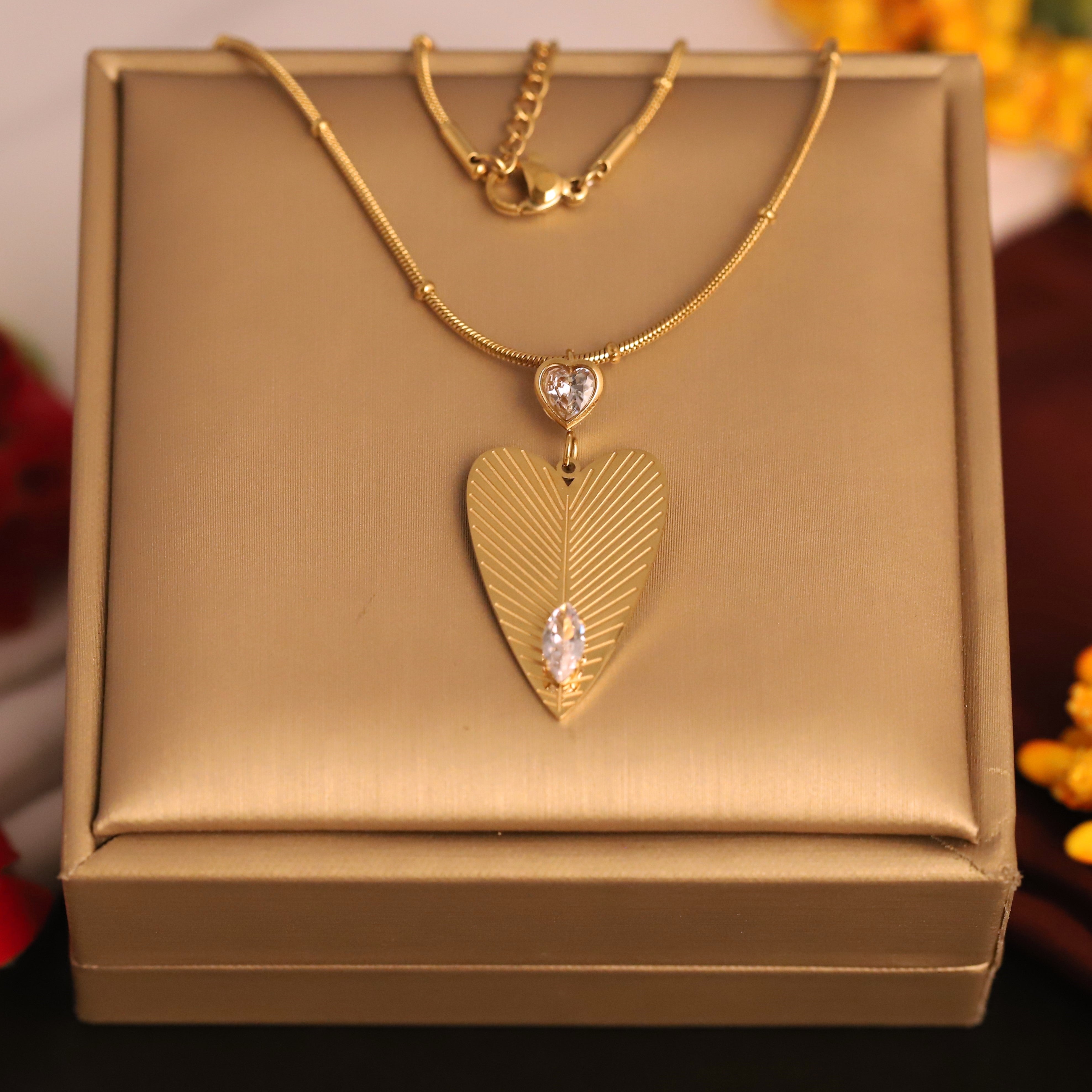 Heart Charm Gold Plated – Single Layer, Anti-Tarnish, Waterproof, Minimalist Style (GOLD)