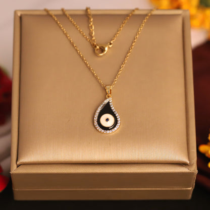 Evil Eye Charm Gold Plated – Single Layer, Anti-Tarnish, Waterproof, Minimalist Style (GOLD)
